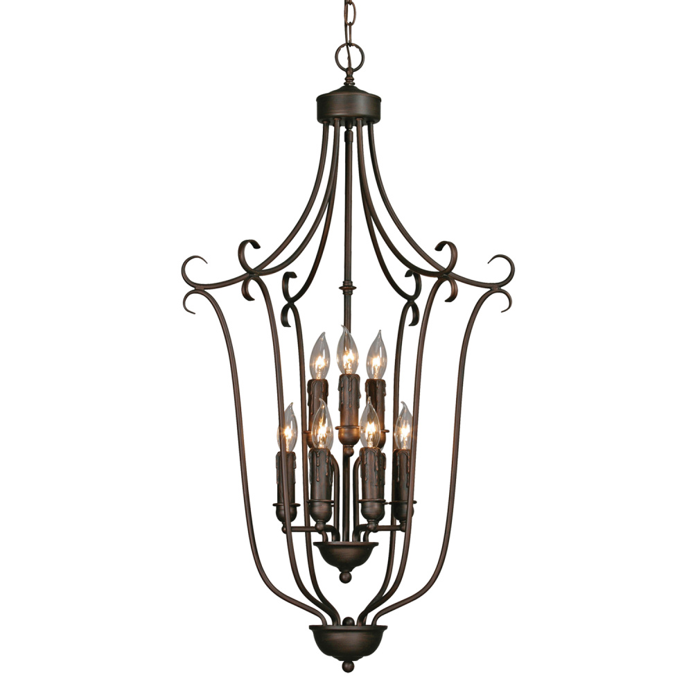 Wry Lighting Grace 9-light Chandelier in Rubbed Bronze